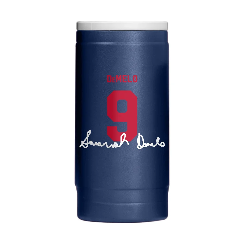 Team Mug With Hashtag-US Womens Soccer Savannah Demelo 12oz Powder Coat Slim Can Coolie