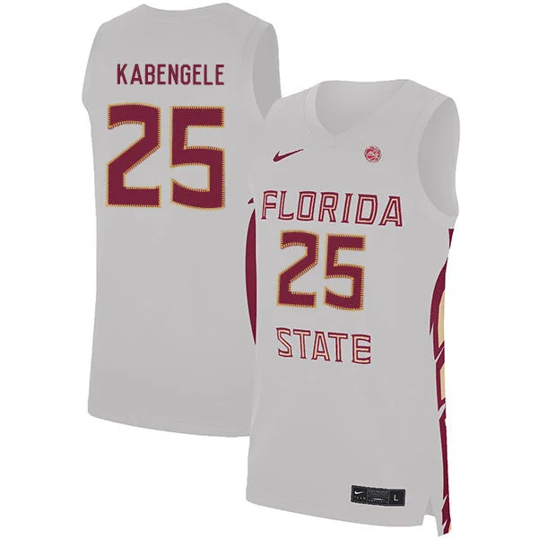 Basketball Jersey For Championship Games-Florida State Seminoles 25 Mfiondu Kabengele White Basketball College Basketball Jersey