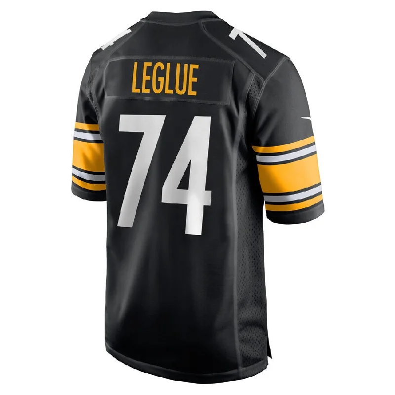 Rugby Jersey With Digital Print-P.Steelers #74 John Leglue Black Game Player Jersey Stitched American Football Jerseys