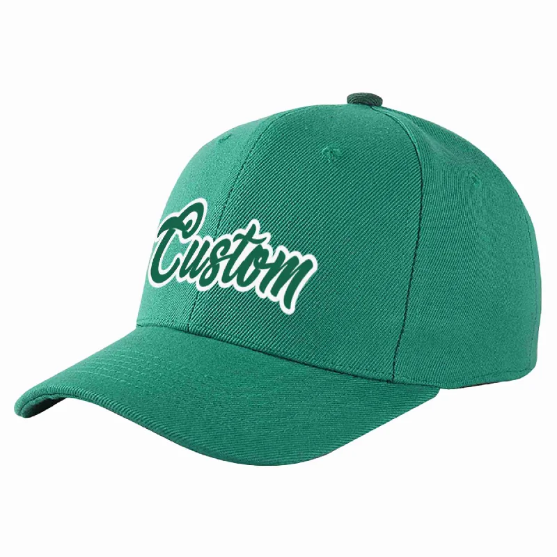 Gamer Baseball Cap-Custom Light Green Kelly Green-White Curved Eaves Sport Baseball Cap Design for Men/Women/Youth