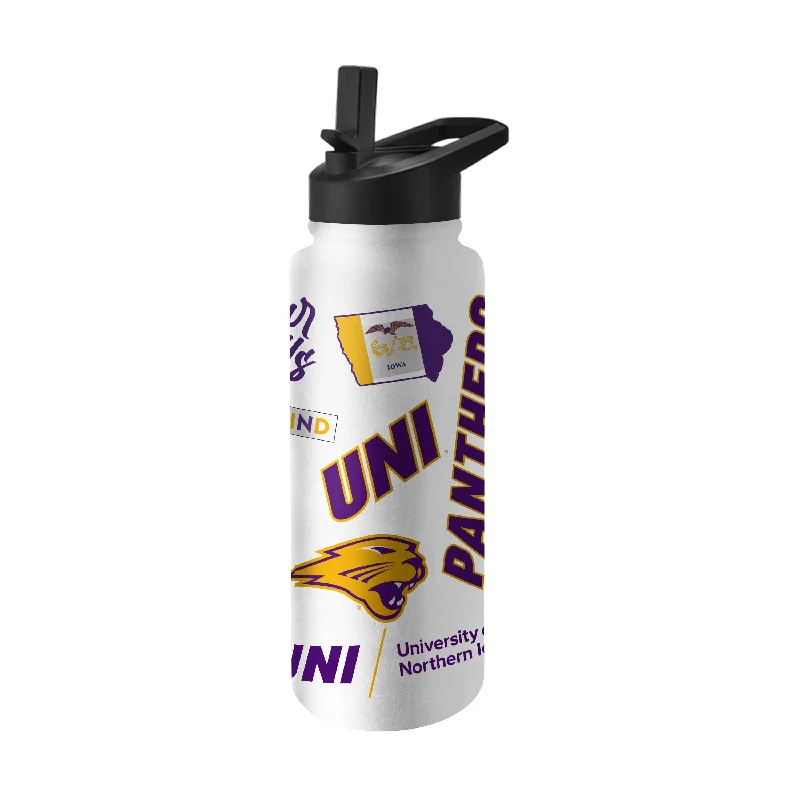 Team Mug With Pastel Shades-Northern Iowa 34oz Native Quencher Bottle