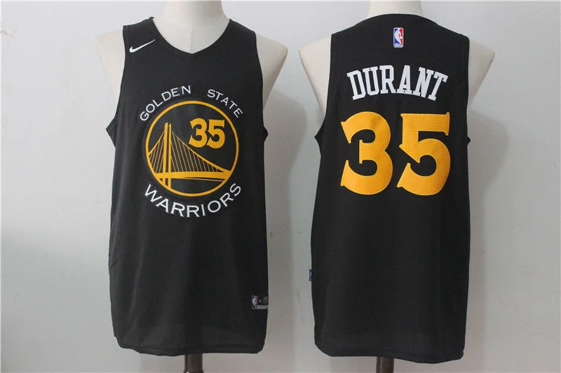 Basketball Jersey With Secure Pocket-Warriors 35 Kevin Durant Black Stitched Basketball Jersey