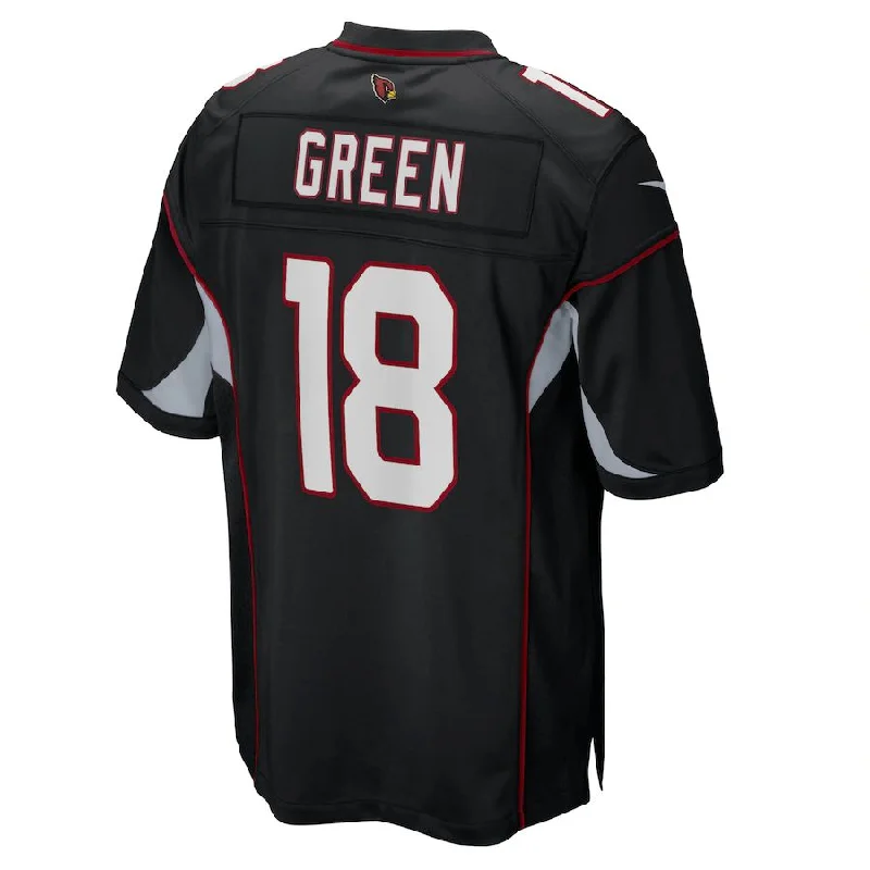 Rugby Jersey For Training Sessions-A.Cardinal #18 A.J. Green Black Game Jersey Stitched American Football Jerseys