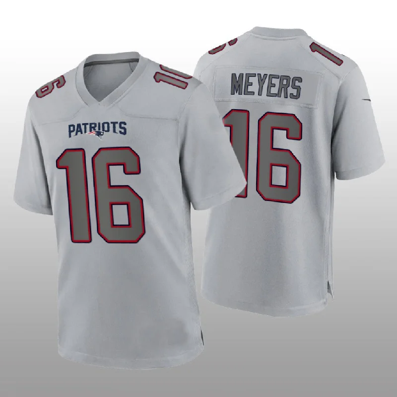 Rugby Jersey With Bold Graphics-NE.Patriots #16 Jakobi Meyers Gray Atmosphere Game Jersey Stitched American Football Jerseys