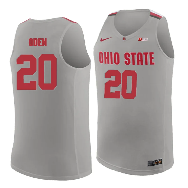 Basketball Jersey For Players Of All Ages-Ohio State Buckeyes 20 Greg Oden Gray College Basketball Basketball Jersey