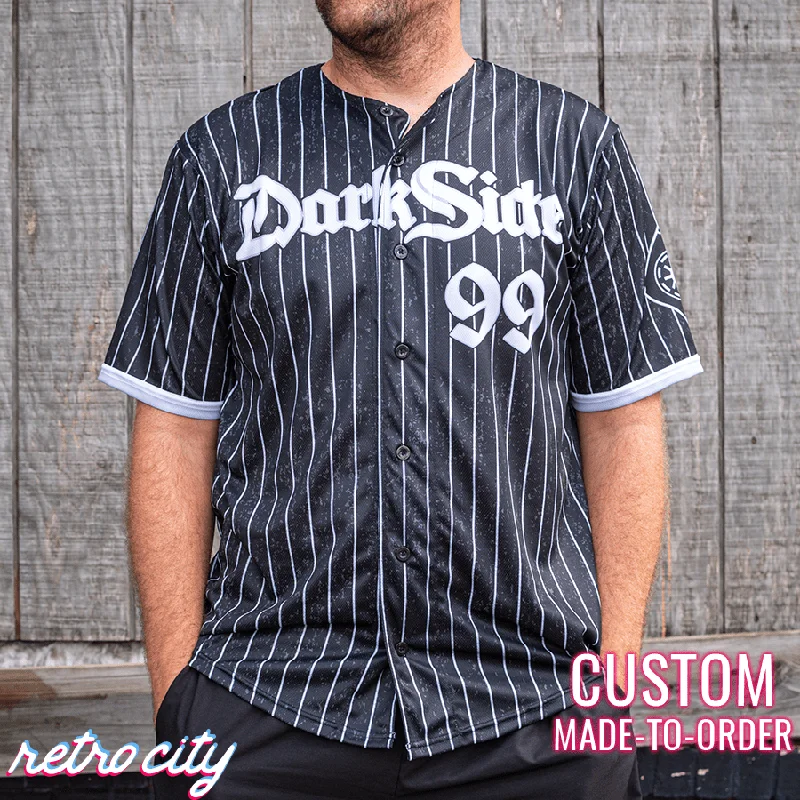 Football Jersey With All-Star Game Design-Basketball Jersey With Hall of Fame Edition-Baseball Jersey With Custom Text-Dark Side Empire Full-Button Baseball Fan Jersey