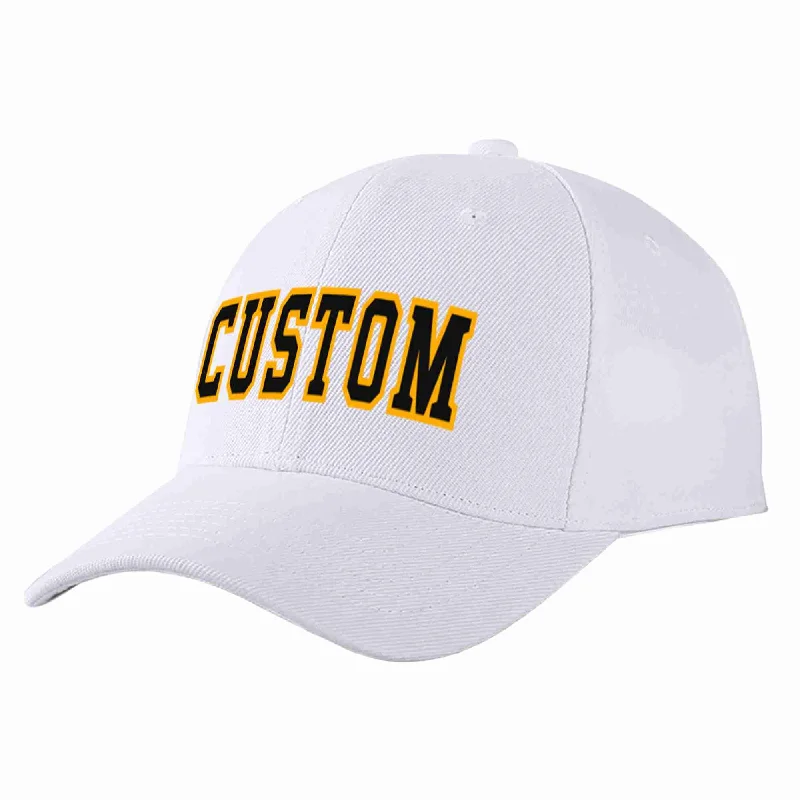 Faith-Based Baseball Cap-Custom White Black-Yellow Curved Eaves Sport Baseball Cap Design for Men/Women/Youth