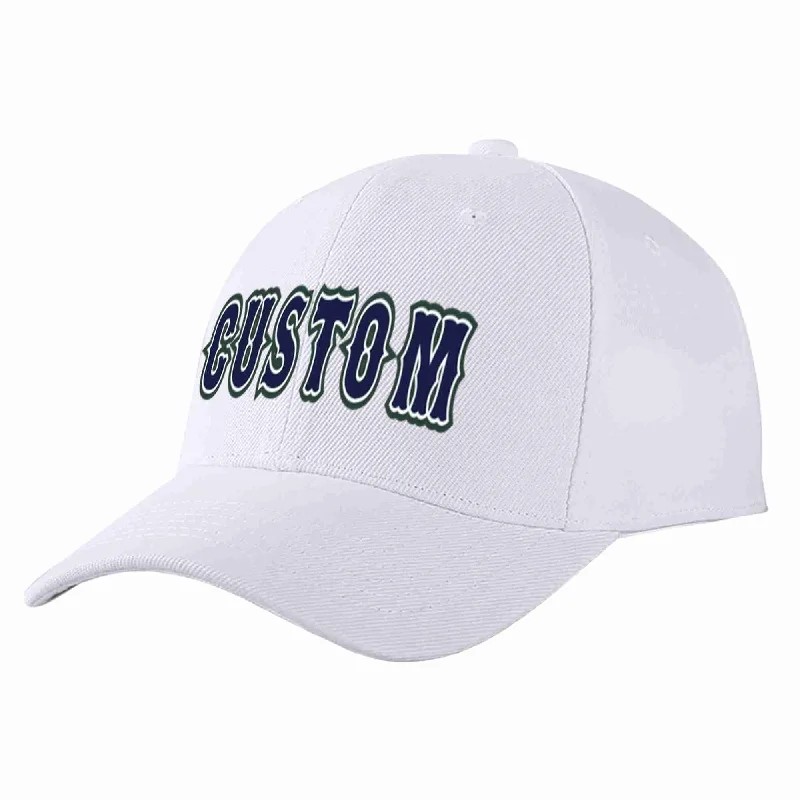 Baseball Cap For Gardeners-Custom White Navy-White Curved Eaves Sport Baseball Cap Design for Men/Women/Youth