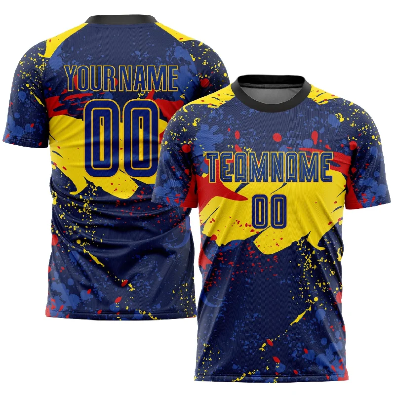 Football Jersey With Vivid Colors-Custom Figure Royal-Gold Sublimation Soccer Uniform Jersey