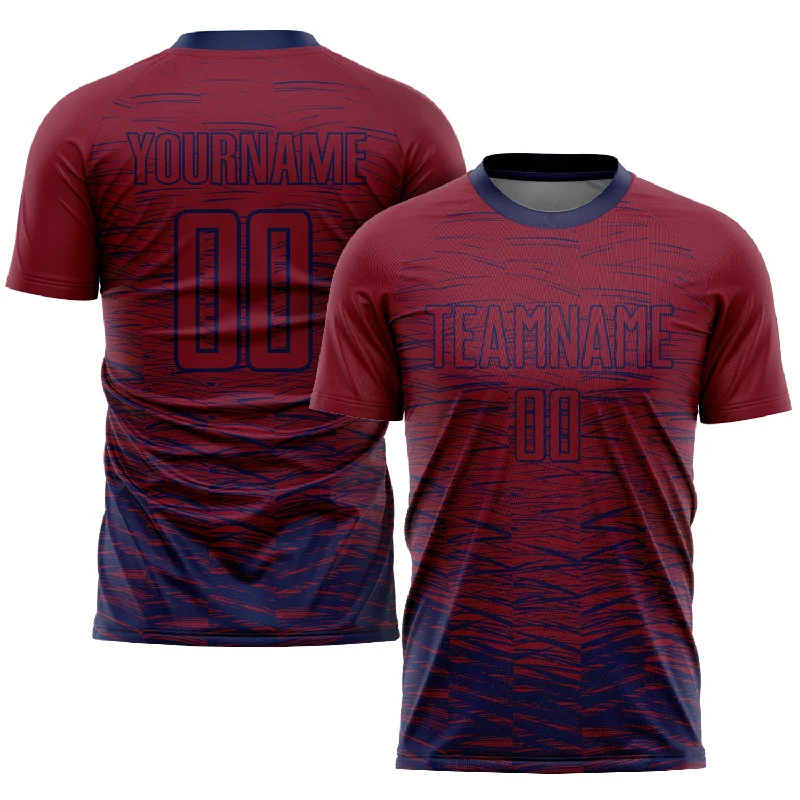 Football Jersey For Practice Sessions-Custom Crimson Navy Sublimation Soccer Uniform Jersey