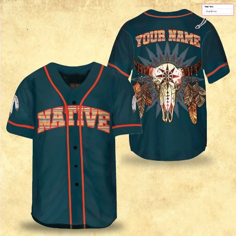 Football Jersey With Vertical Stripes-Basketball Jersey With Vertical Stripes-Baseball Jersey With Dragon Motif-Deer Birth Totem Native American Zodiac Personalized Baseball Jersey