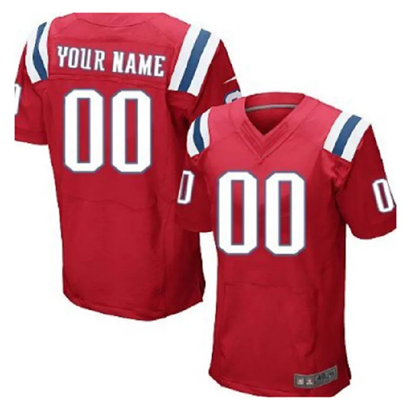 Rugby Jersey With Odor Control-Custom NE.Patriots Red Elite Jersey Stitched American Football Jerseys