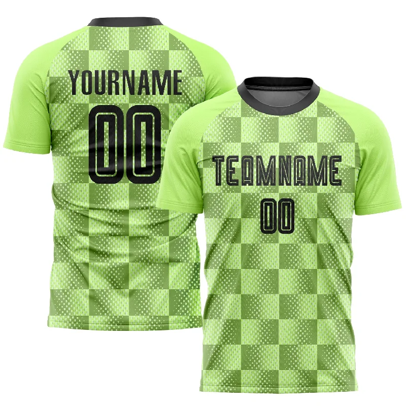 Football Jersey For Indoor Play-Custom Neon Green Black Third Sublimation Soccer Uniform Jersey