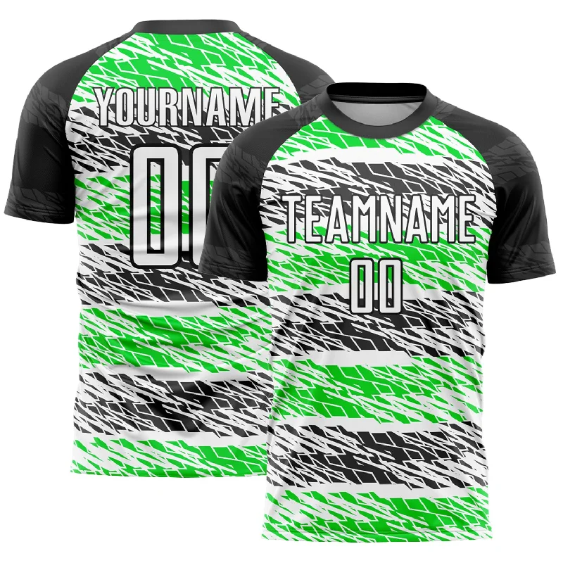 Football Jersey Online-Custom Black White-Neon Green Sublimation Soccer Uniform Jersey