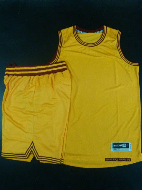 Basketball Jersey For Friends-Cavaliers Blank Yellow Swingman Basketball Jersey(With Shorts)