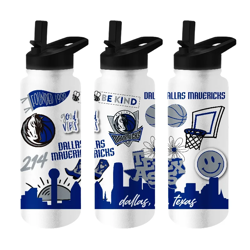 Team Mug With Glossy Finish-Dallas Mavericks 34oz Native Quencher Bottle