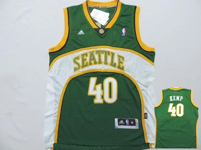 Basketball Jersey For School Spirit-Supersonics 40 Kemp Green New Revolution 30 Basketball Jerseys