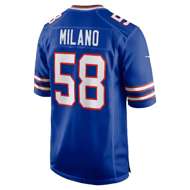 Rugby Jersey For Scrums-B.Bills #58 Matt Milano Royal Game Player Jersey Stitched American Football Jerseys