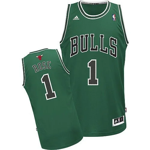 Basketball Jersey With Side Panels-Bulls 1 Derrick Rose Green Swingman Swingman Basketball Jersey