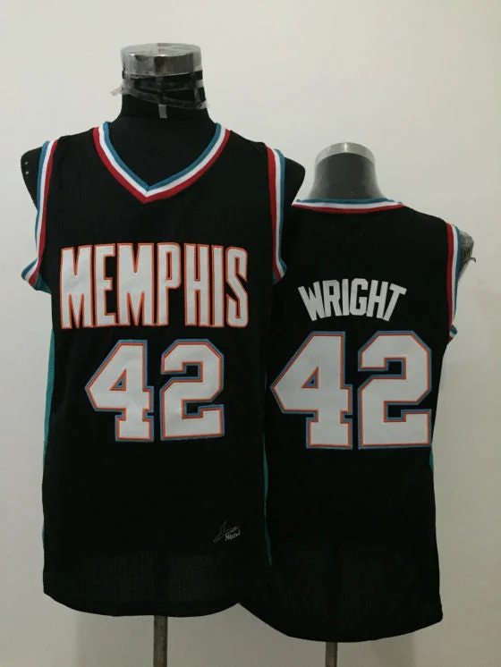 Basketball Jersey For High Performance-Grizzlies 42 Lorenzen Wright Black Throwback Basketball Jersey