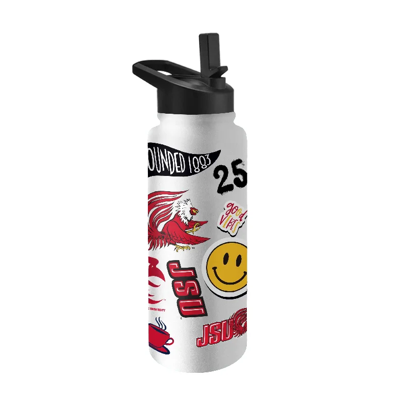 Team Mug With Futuristic Look-Jacksonville State 34oz Native Quencher Bottle