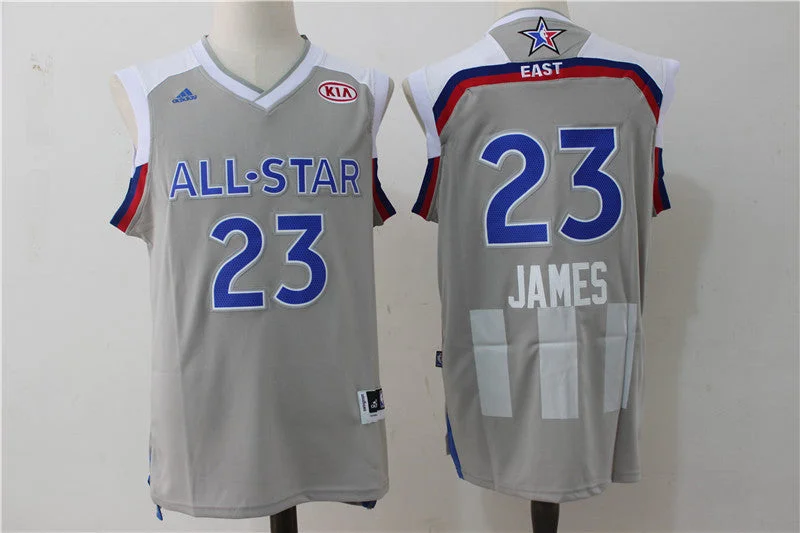 Basketball Jersey With Stylish Design-Cavaliers 23 LeBron James Gray 2017 All-Star Game Swingman Basketball Jersey