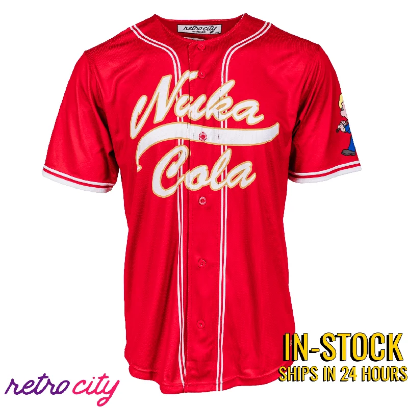 Youth Football Jersey-Youth Basketball Jersey-All-Star Baseball Jersey-Nuka Cola Vault Boy Fallout Full-Button Baseball Jersey *IN-STOCK*