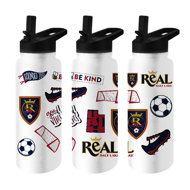 Team Mug With Embossed Logo-Real Salt Lake 34oz Native Quencher Bottle