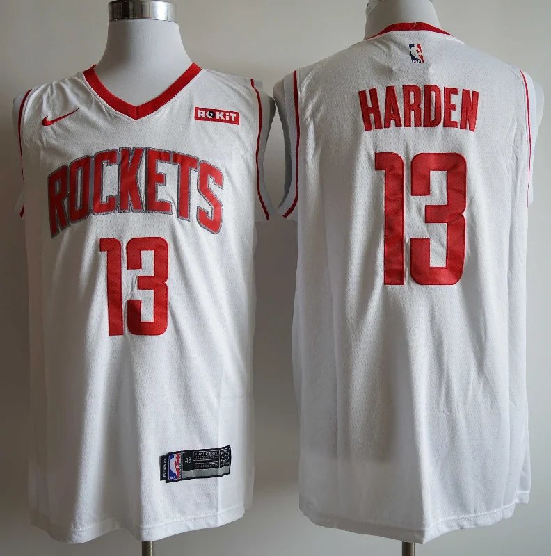 Basketball Jersey For International Teams-Rockets 13 James Harden White Swingman Basketball Jersey