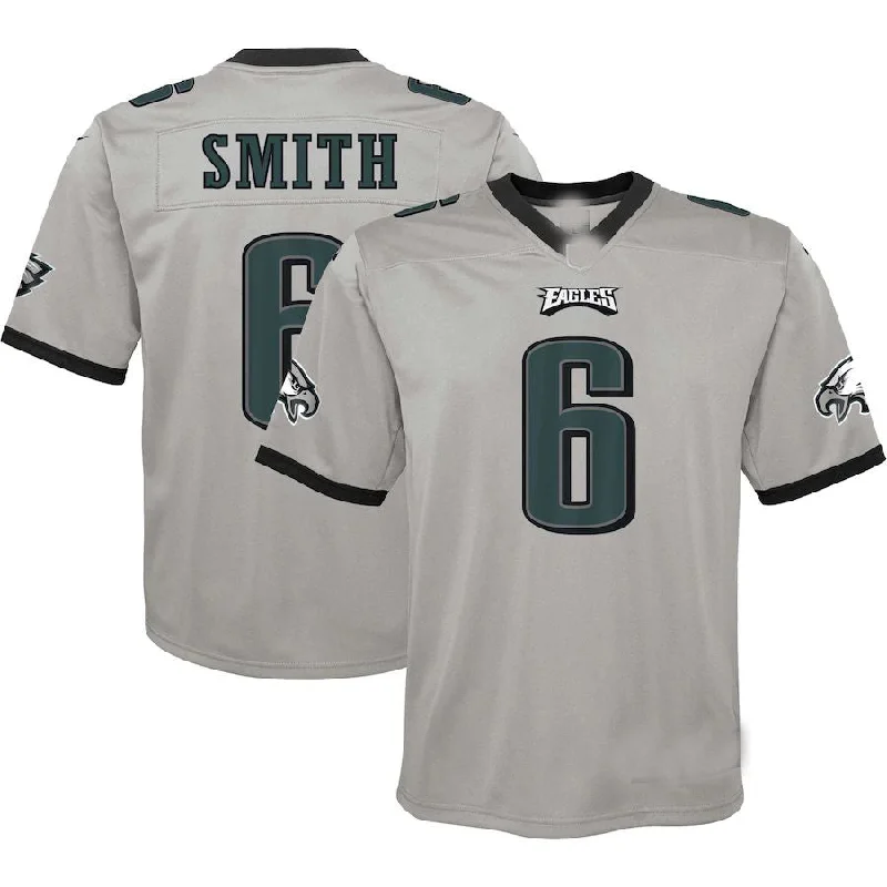 Rugby Jersey For Scrum-Halves-P.Eagles #6 DeVonta Smith Silver Inverted Game Jersey Stitched American Football Jerseys