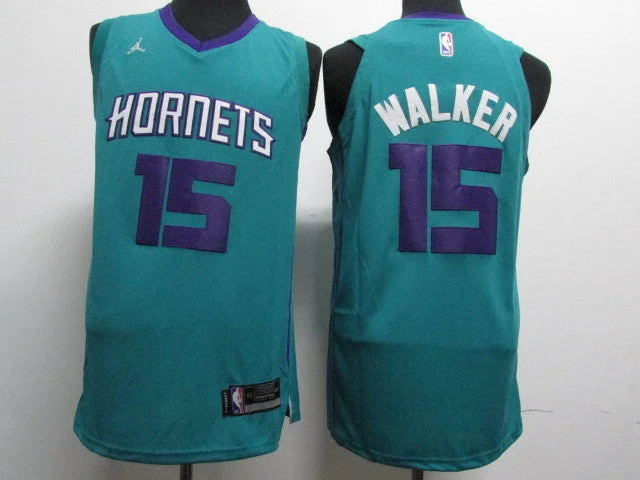 Basketball Jersey With Secure Pocket-Hornets 15 Kemba Walker Teal Authentic Basketball Jersey