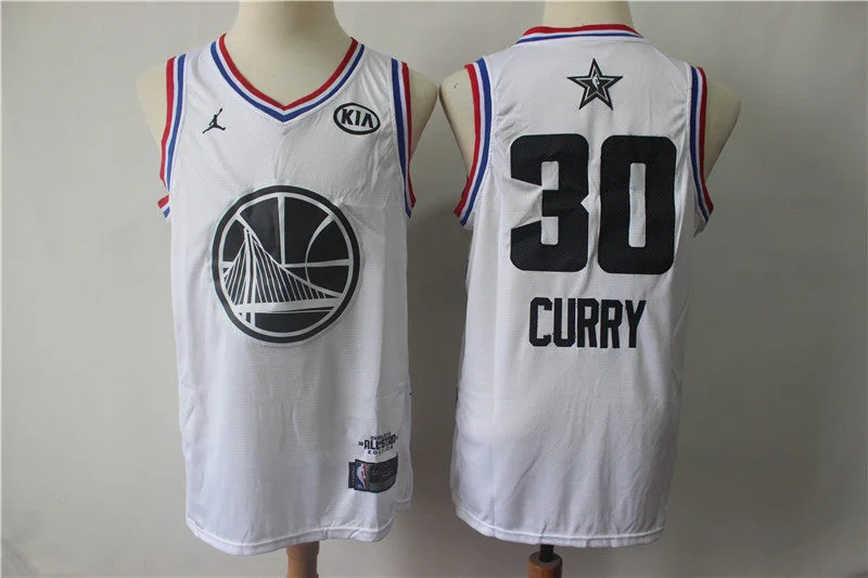 Basketball Jersey For Holiday Events-Warriors 30 Stephen Curry White 2019 All-Star Game Jordan Brand Swingman Basketball Jersey