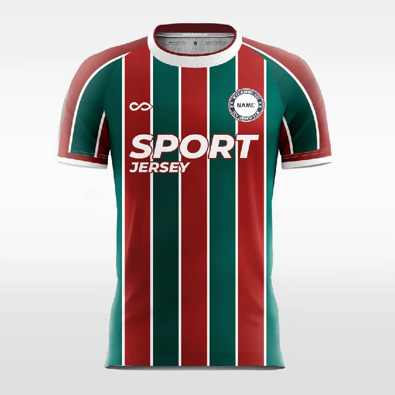 Football Jersey For Tournament Play-Wreath - Custom Soccer Jersey for Men Red and Green Sublimated