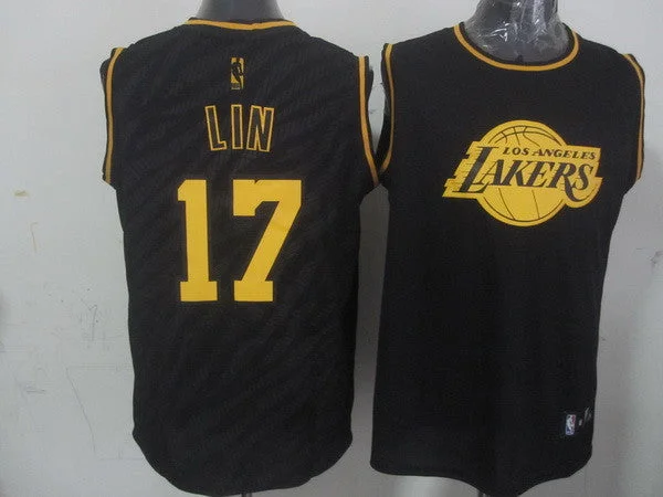 Basketball Jersey For Sports Fans-Lakers 17 Lin Black Precious Metals Fashion Basketball Jerseys