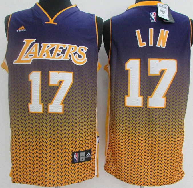 Authentic Basketball Jersey-Lakers 17 Lin Gold Resonate Fashion Basketball Jerseys