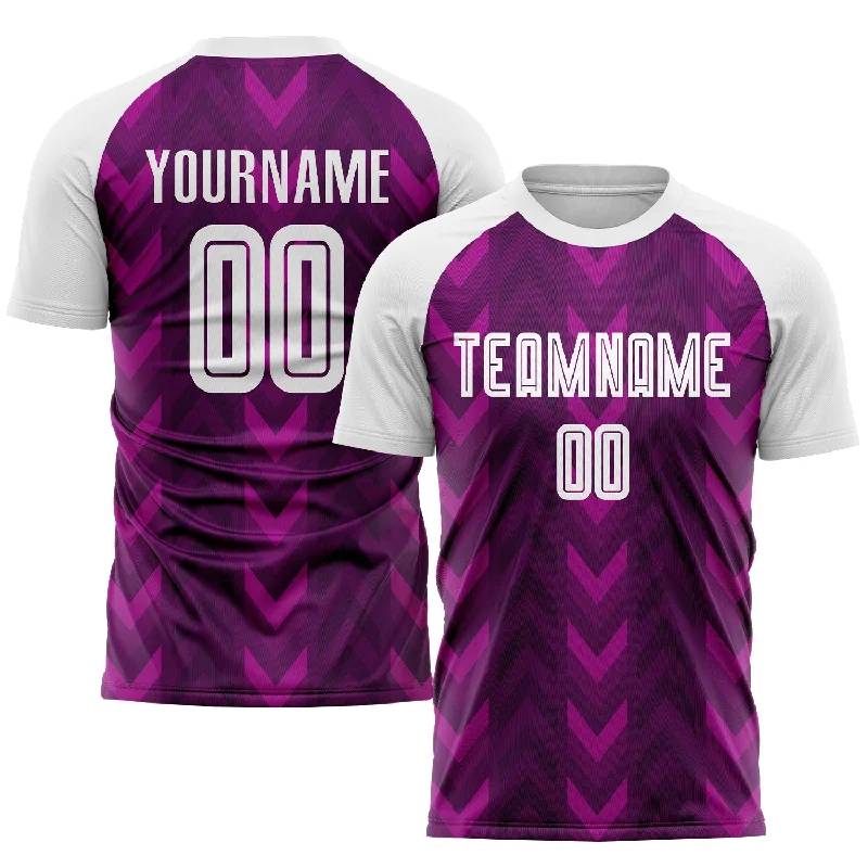 Football Jersey For Sports Events-Custom Purple White Sublimation Soccer Uniform Jersey