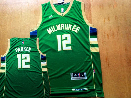 Custom Basketball Jersey Online-Bucks 12 Parker Green New Revolution 30 Basketball Jersey