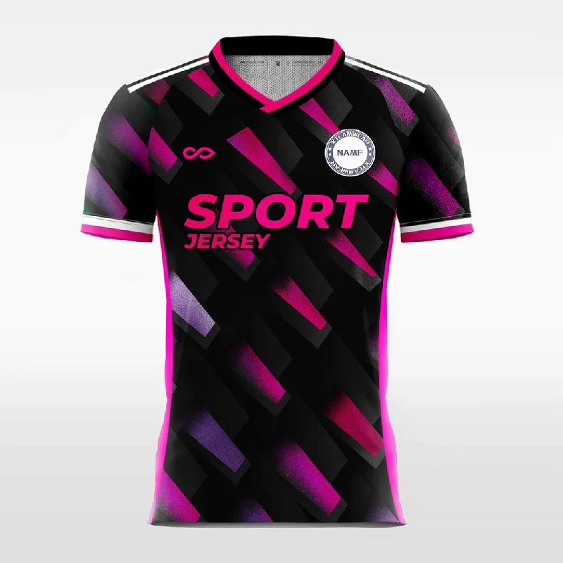 NFL Football Jersey-Neon Lights - Custom Soccer Jersey for Men Black and Pink Sublimated