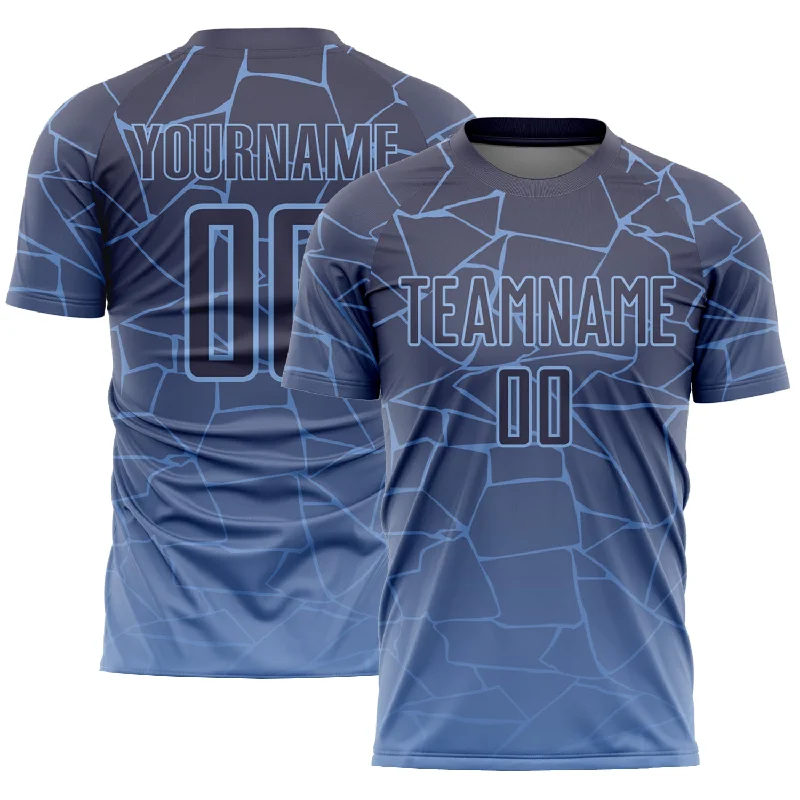 Football Jersey For Weekend Warriors-Custom Light Blue Gray Lines Sublimation Soccer Uniform Jersey