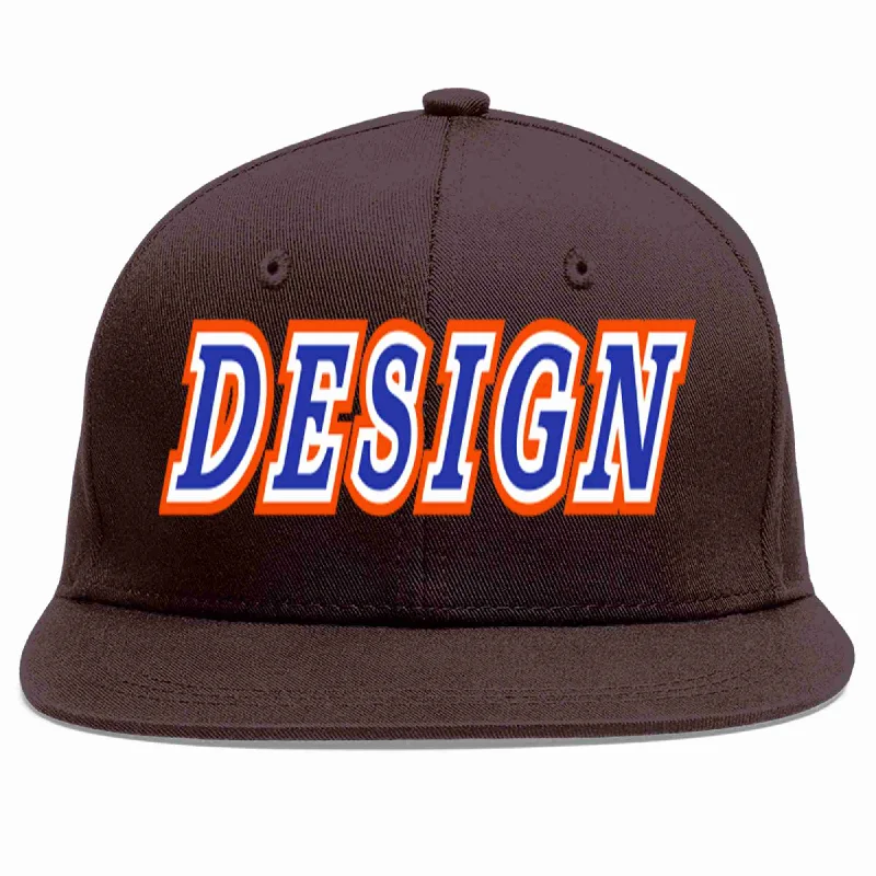 Superhero Baseball Cap-Custom Brown Royal-White Flat Eaves Sport Baseball Cap Design for Men/Women/Youth