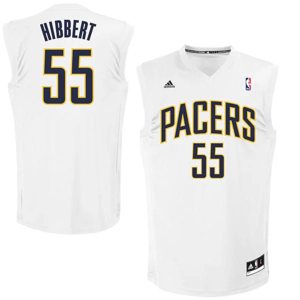 Basketball Jersey With Unique Logo-Pacers 55 Roy Hibbert White Fashion Replica Basketball Jersey