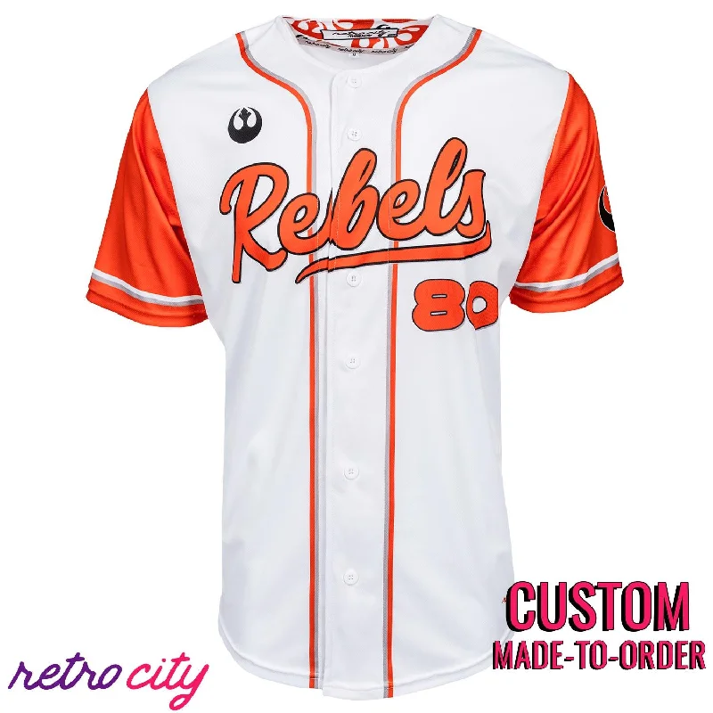 Football Jersey With Pro Team Design-Basketball Jersey With Youth League Design-Baseball Jersey With Split Color Design-Rebels Flight Suit Full-Button Baseball Jersey