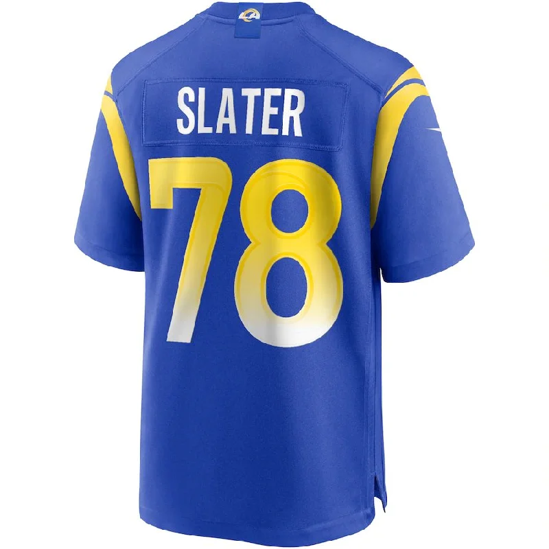 Rugby Jersey With Sweatproof Material-LA.Rams #78 Jackie Slater Royal Game Retired Player Jersey Stitched American Football Jerseys