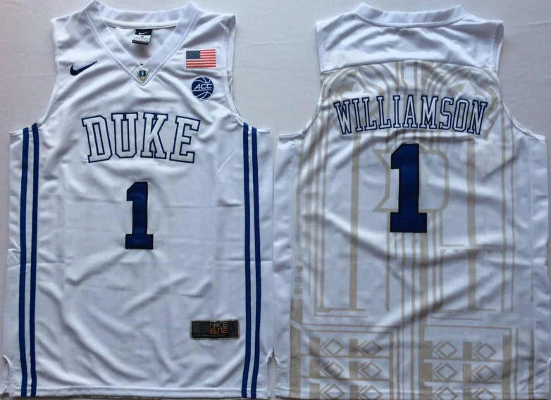 Basketball Jersey For Dynamic Play-Duke Blue Devils 1 Zion Williamson White Elite College Basketball Basketball Jersey