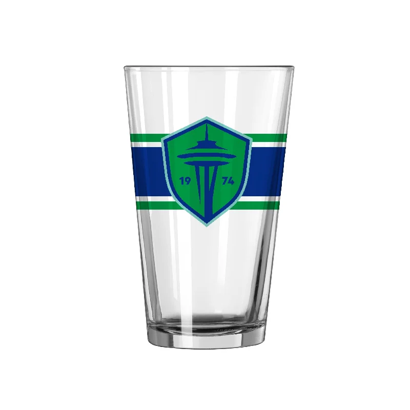 Team Mug With National Flag-Seattle Sounders 16oz Stripe Pint Glass