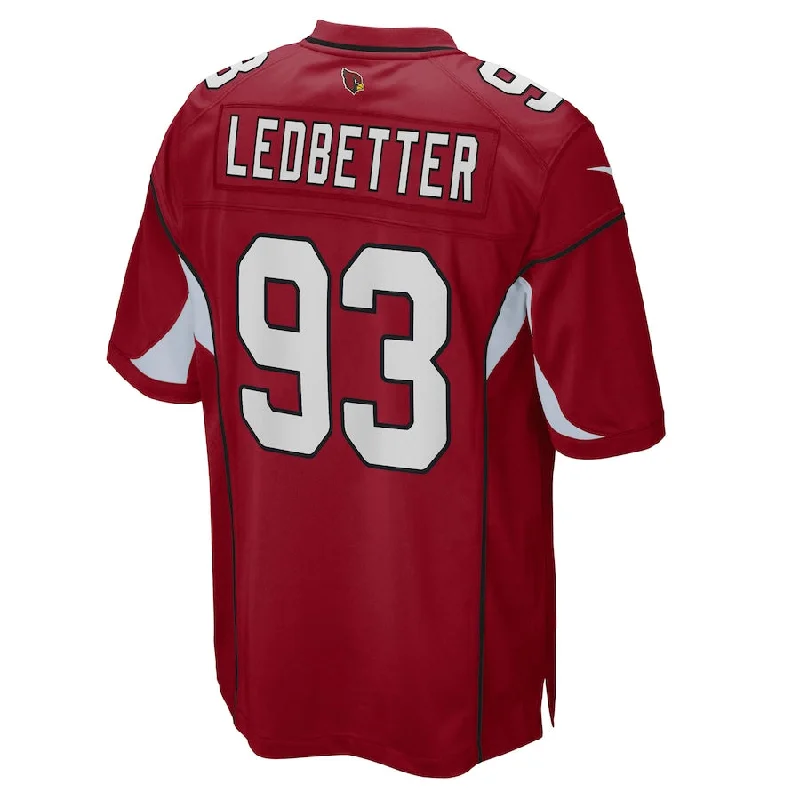 Mesh Rugby Jersey-A.Cardinal #93 Jonathan Ledbetter Cardinal Game Jersey Stitched American Football Jerseys