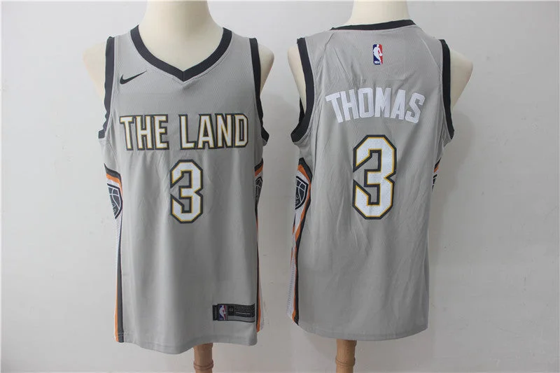 Basketball Jersey For Sportswear Collection-Cavaliers 3 Isaiah Thomas Gray City Edition Swingman Basketball Jersey