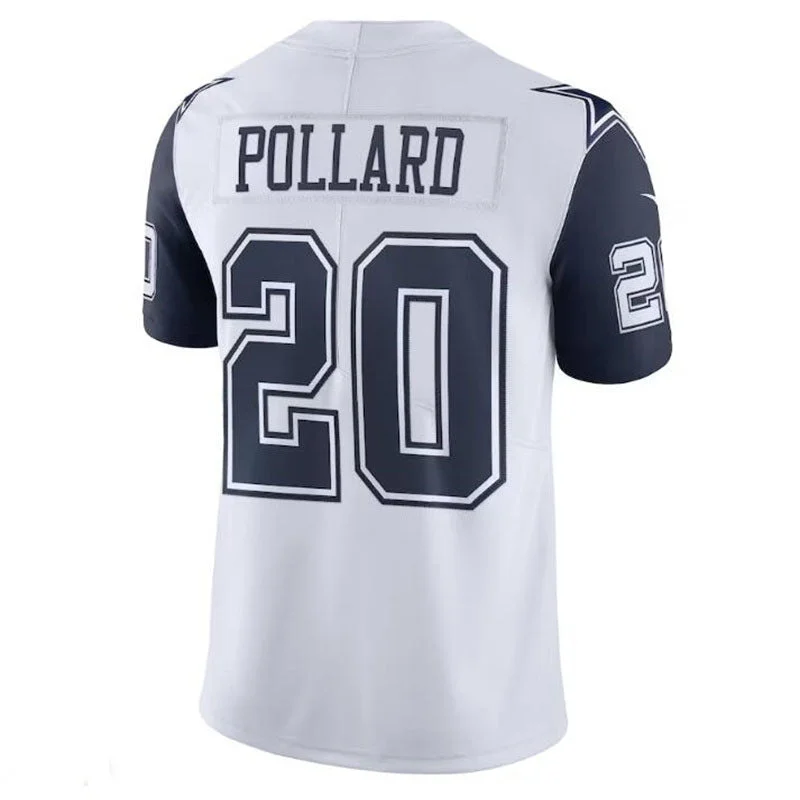 Rugby Jersey With Modern Fit-D.Cowboys #20 Tony Pollard White Vapor Limited Jersey Stitched American Football Jerseys