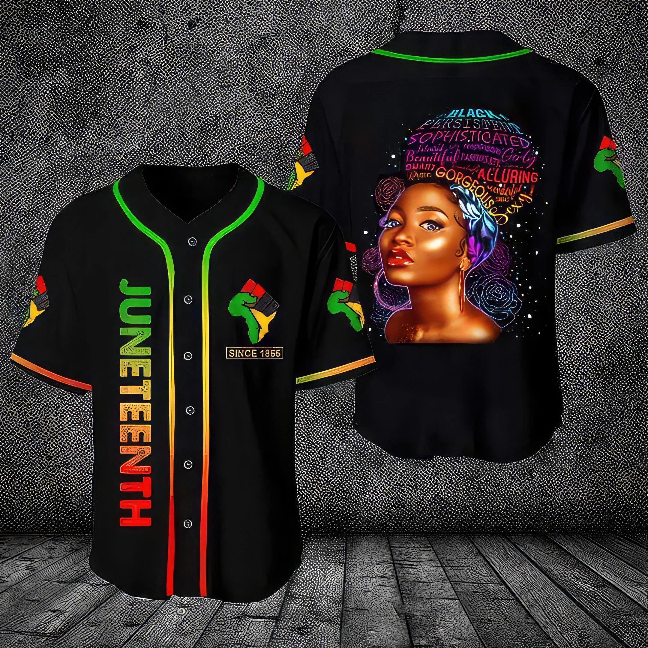 Football Jersey With Championship Emblem-Basketball Jersey With Championship Emblem-Baseball Jersey With Music Notes-Juneteenth Since 1865 Black Girl Beautiful Smart Baseball Tee Jersey Shirt Printed 3D