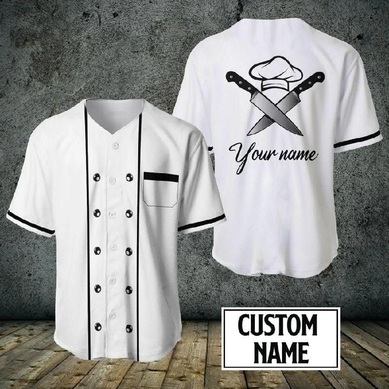 Football Jersey With Sleeve Logos-Basketball Jersey With Sleeve Logos-Baseball Jersey With Flames Design-Chef Proud Personalized Baseball Jersey, Gift for Master Chef